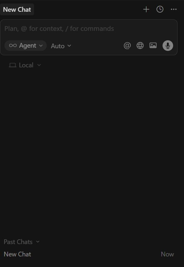 Cursorの画面。Cursorのチャットが表示されている。