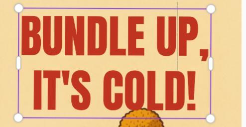 Microsoft 365 Premiumの画面。ポスター内のテキストが編集できる状態になっている。