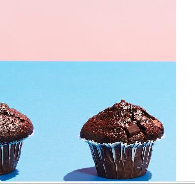 フォームの画面。フォームのデザインがチョコのマフィンになった様子。