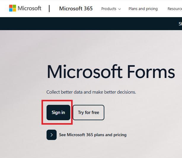 Microsoft 365 Copilotの画面。「Sign in 」ボタンのスクショ。